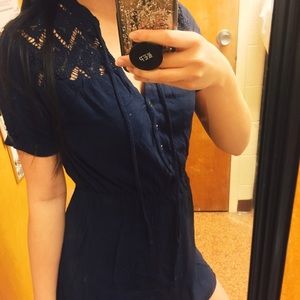 F21 Crochet Button-Up Dress